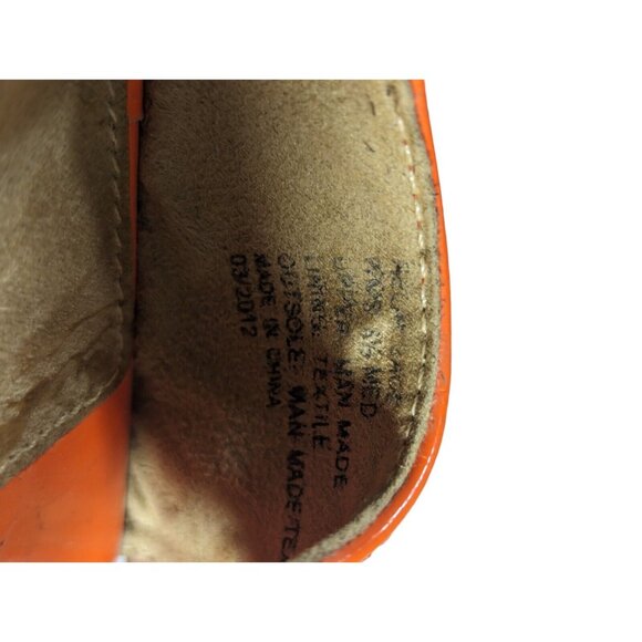 Unlisted by Kenneth Cole Orange Pink Strappy Women's 6.5 Basket Weave Wedge - Picture 7 of 8